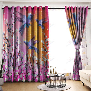 Spring Hummingbird Window Curtains By ML-ML-52'' x 63''-Vibe Cosy™