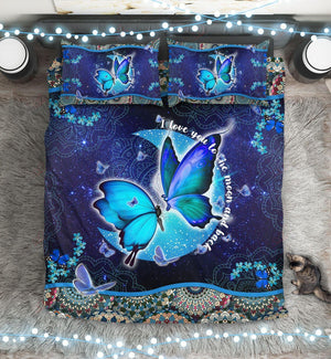 Love You To The Moon Butterfly Bedding Set By ML-ML-US Twin-Vibe Cosy™