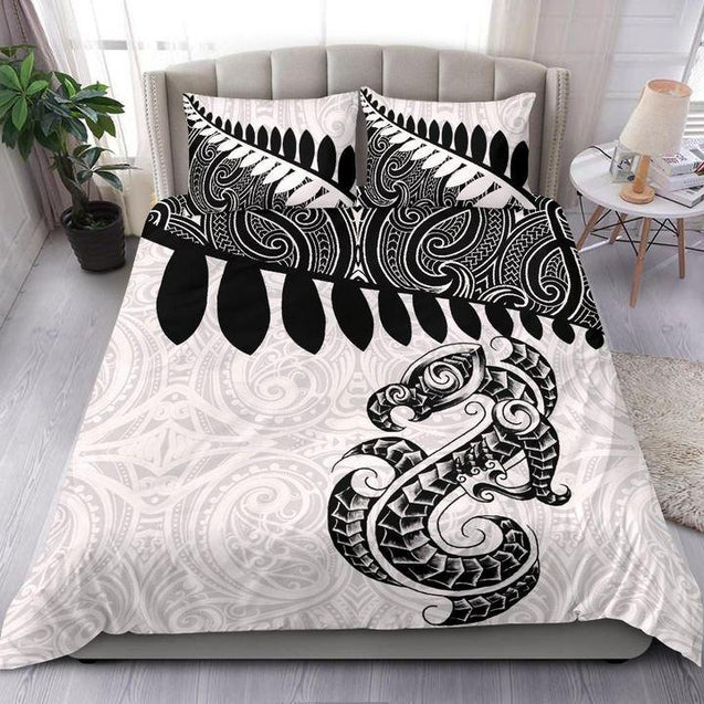 Aotearoa Bedding Set Maori Silver Fern Duvẻ Cover And Pillow Cases MP13072002