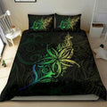 Light Silver Fern New Zealand Bedding Set, Frangipani Tattoo Green MP13072004