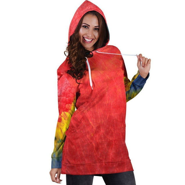 All Over Printed Parrots Hoodie Dress H2479B-Apparel-HbArts-Hoodie Dress-S-Vibe Cosy™