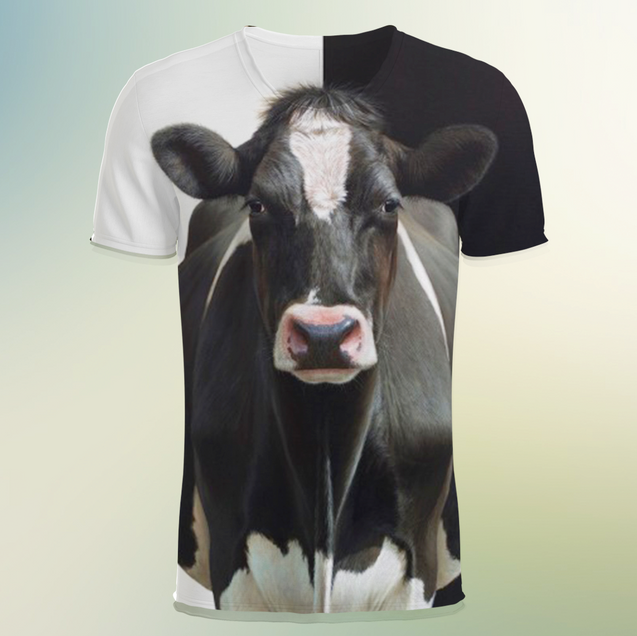 3D All Over Print Cow Clothes <Black>-Apparel-RoosterArt-T-Shirt-S-Vibe Cosy™
