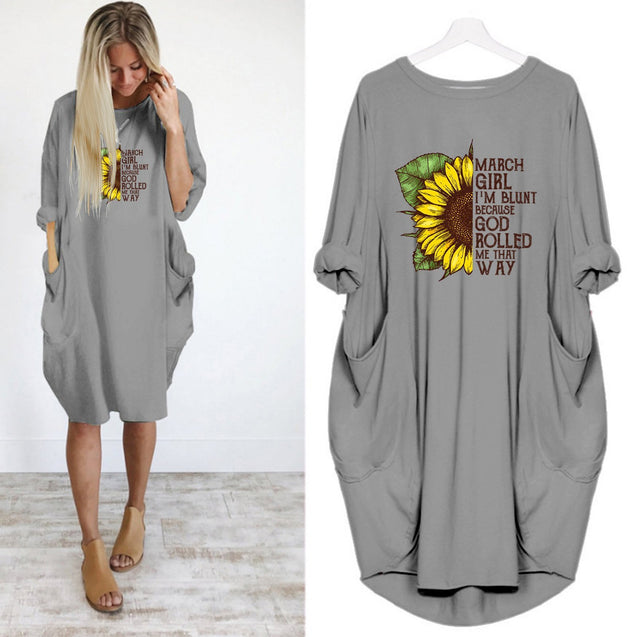 March Girl Im Blunt Because God Rolled Me That Way Dress-Apparel-GP Art-Dress-S-Vibe Cosy™