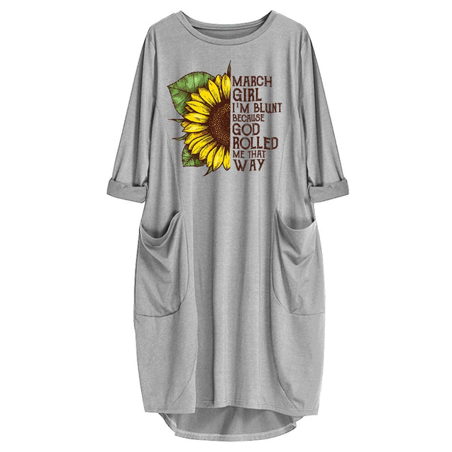 March Girl Im Blunt Because God Rolled Me That Way Dress-Apparel-GP Art-Dress-S-Vibe Cosy™