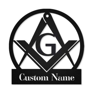 Personalized Name XT Masonic Monogram Personalized Metal Sign