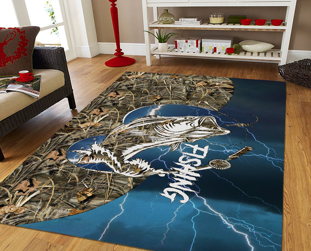 Bass fishing Sport - Blue version 3D Rug