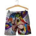 3D All Over Printed Oil Painting Cow Shirts and Shorts-Apparel-HP Arts-SHORTS-S-Vibe Cosy™
