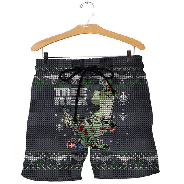 3D All Over Printed Dinosaurs Christmas Shirts And Shorts-3D All Over Printed Clothes-HP Arts-Shorts-XS-Vibe Cosy™