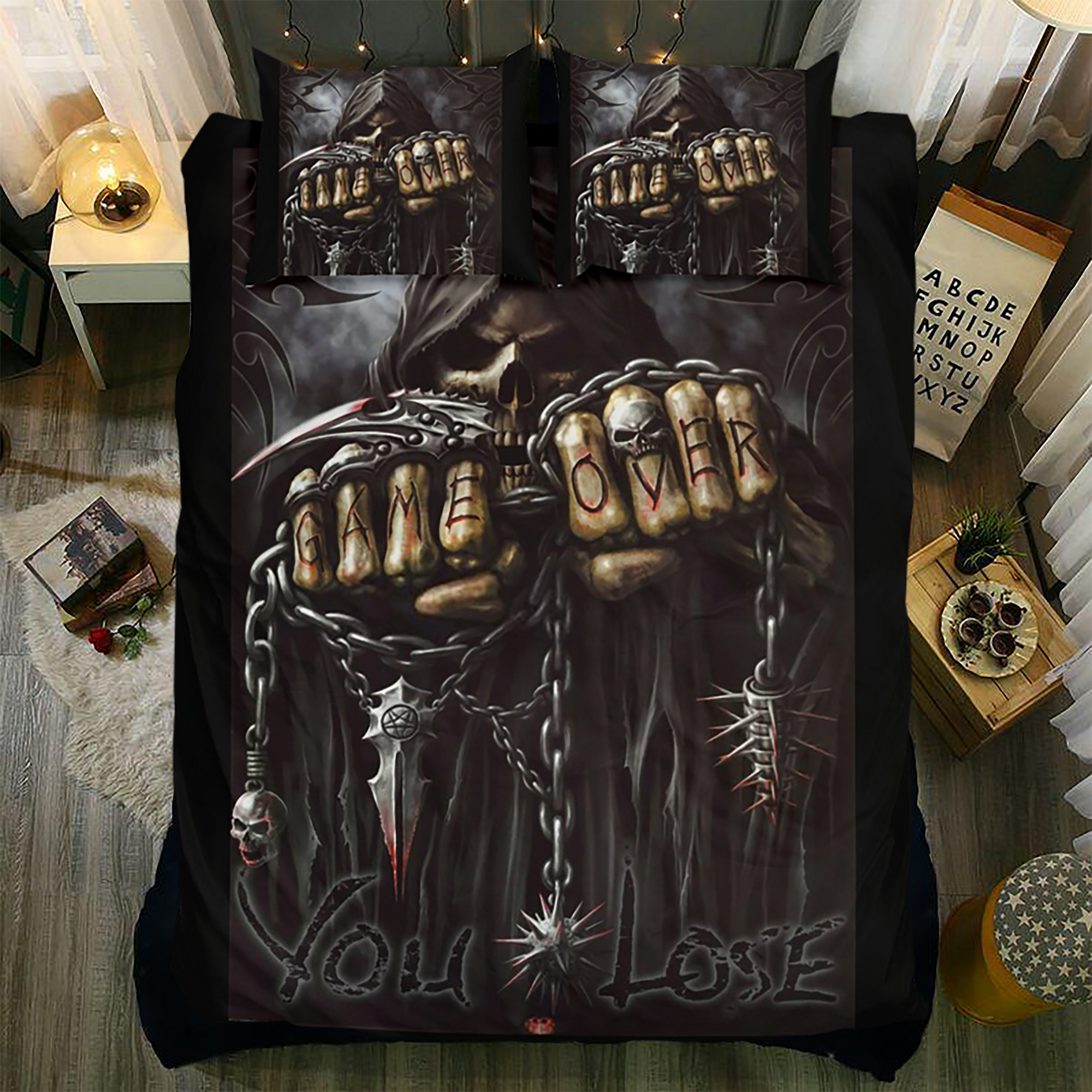 Game Over You Lose Bedding Sets-Bedding Set-6teenth Outlet-Bedding Set - Black - Game Over You Lose Bedding Sets-Twin 2pcs-Vibe Cosy™
