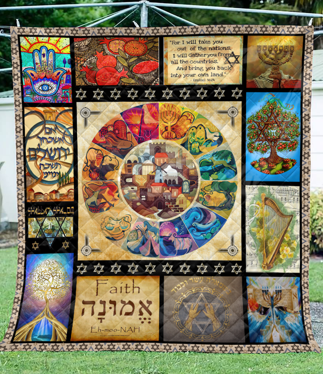 Premium All Over Printed Jewish Quilt MEI