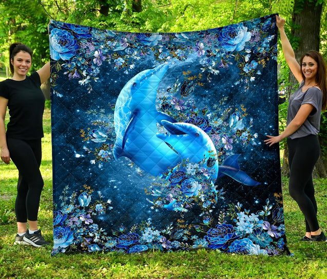 Beautiful Dolphin Couple Quilt Blanket MEI08312002-MEI