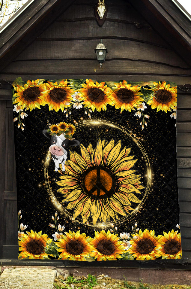 Awesome Cow and Sunflower Quilt VP14112008