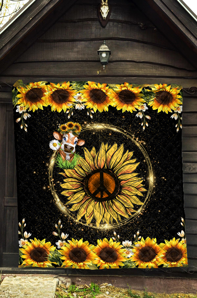 Awesome Cow and Sunflower Quilt VP14112005