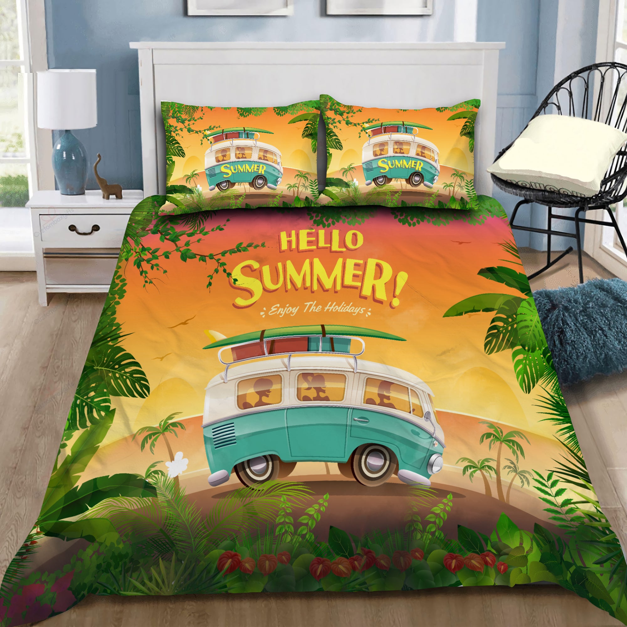 Happy Summer Camping Bedding Set AM072045-NM-Bedding Set-NM-Twin-Vibe Cosy™