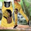 July afro girl art leggings + hollow tank combo DD06102001S-Apparel-HG-S-S-Vibe Cosy™