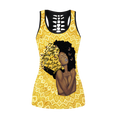 July afro girl art leggings + hollow tank combo DD06102001S-Apparel-HG-No legging-S-Vibe Cosy™