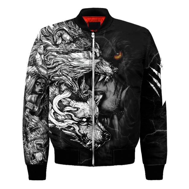 Wolf Tattoo Over Printed Shirt For Men and Women