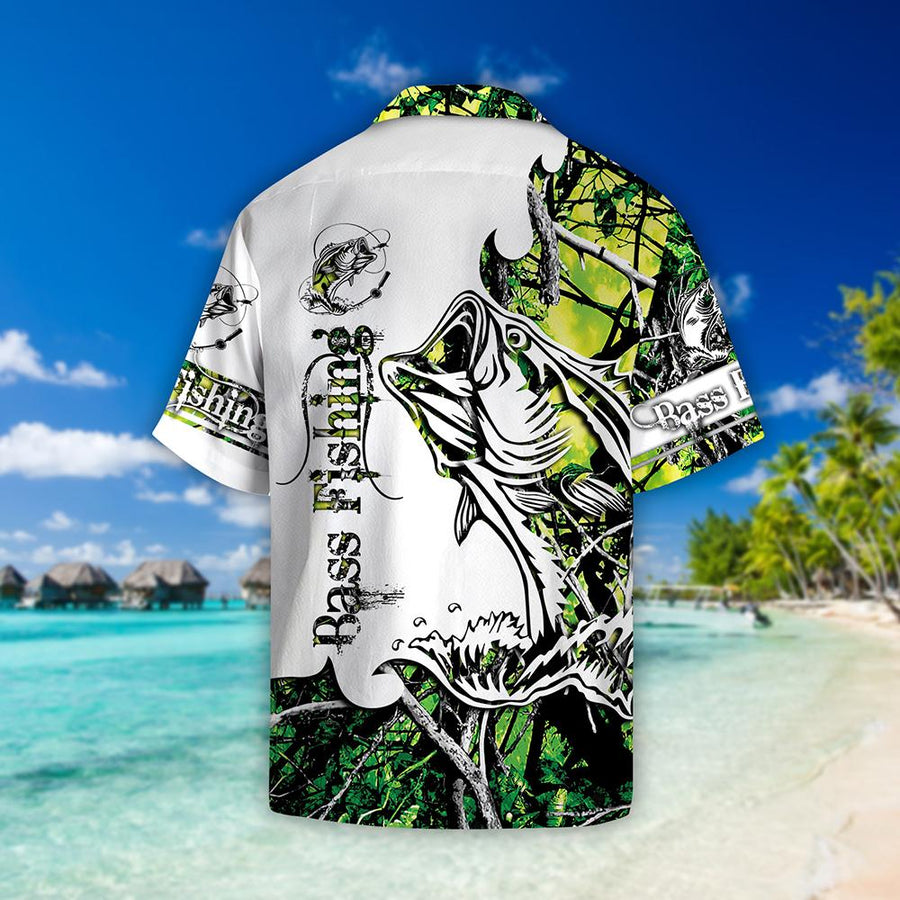 Green Bass Fishing Sport Hawaii Shirt HC9302S - Amaze Style™-Apparel