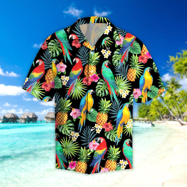 Parrots pineapples Hibiscus Tropical Hawaii Shirt TR1007201 - Amaze Style™-Apparel