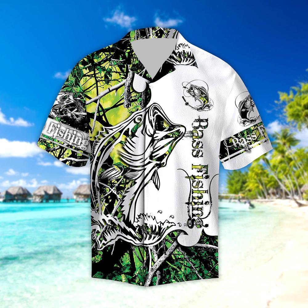 Green Bass Fishing Sport Hawaii Shirt HC9302S - Amaze Style™-Apparel