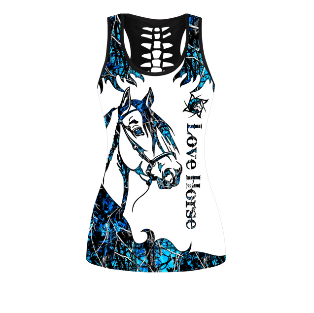 Love Horse Blue Tatoo Combo Tank + Legging Pi31072003S1