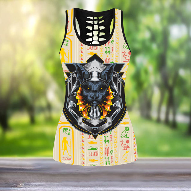 Pharaoh Ancient Black Cat legging + hollow tank combo