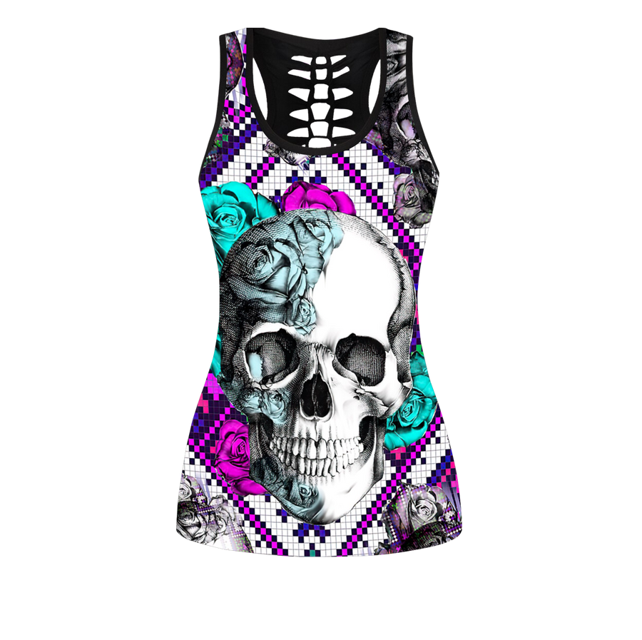 Love Skull tanktop & legging outfit for women Pi130502 - Amaze Style™-Apparel