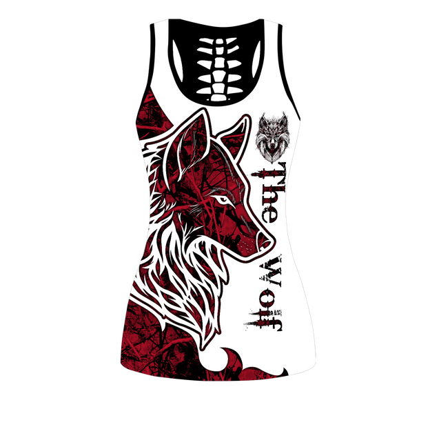 Wolf Tattoo Art Combo Tank + Legging Pi230401S-Apparel-NM-No Legging-S-Vibe Cosy™