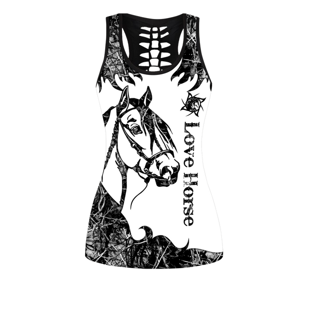 Love Horse Black Tatoo Combo Tank + Legging Pi31072003S2