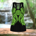 Polynesian Lion Head Green Legging & Tank top-ML-Apparel-ML-No Legging-S-Vibe Cosy™