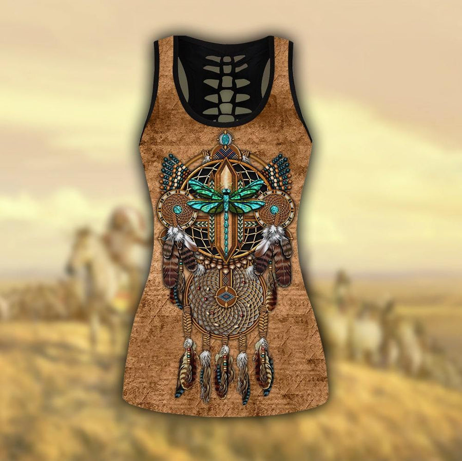 Native American Dragonfly And Dreamcatcher Yoga Outfit For Women-MEI