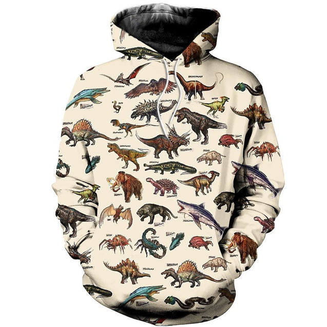 3D All Over Printed Dinosaur & Wildlife Of The Ark Shirts and Shorts-3D All Over Printed Clothes-HP Arts-Normal Hoodie-XS-Vibe Cosy™