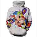3D All Over Printed Oil Painting Cow Shirts and Shorts-Apparel-HP Arts-Hoodie-S-Vibe Cosy™