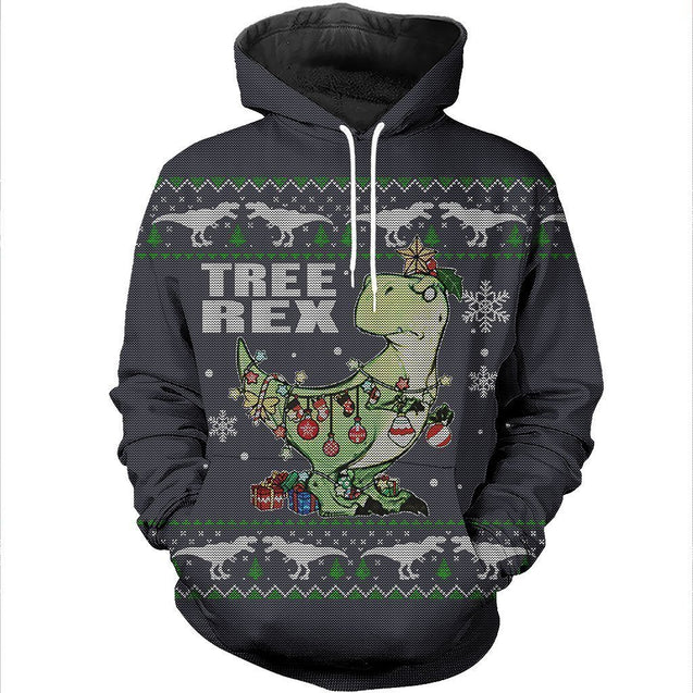 3D All Over Printed Dinosaurs Christmas Shirts And Shorts-3D All Over Printed Clothes-HP Arts-Normal Hoodie-XS-Vibe Cosy™