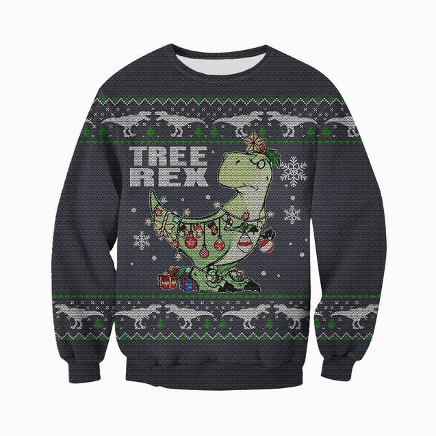 3D All Over Printed Dinosaurs Christmas Shirts And Shorts-3D All Over Printed Clothes-HP Arts-Long-sleeved Shirt-XS-Vibe Cosy™