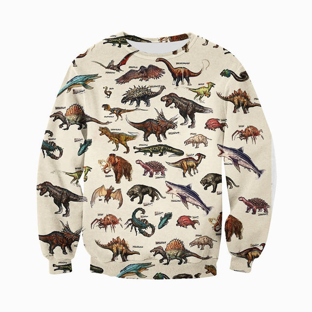 3D All Over Printed Dinosaur & Wildlife Of The Ark Shirts and Shorts-3D All Over Printed Clothes-HP Arts-Long-sleeved Shirt-XS-Vibe Cosy™