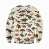 3D All Over Printed Dinosaur & Wildlife Of The Ark Shirts and Shorts-3D All Over Printed Clothes-HP Arts-Long-sleeved Shirt-XS-Vibe Cosy™