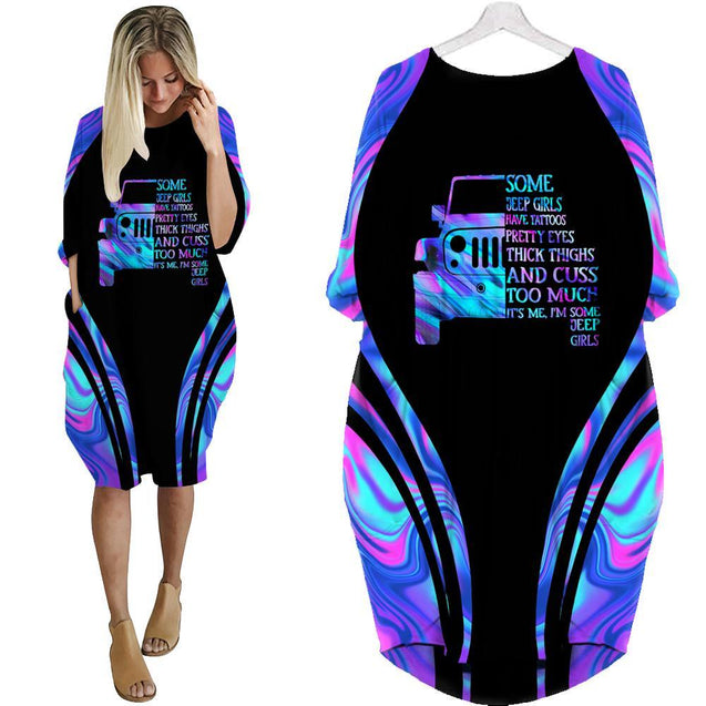 Jeep girl 3d batwing pocket dress-Apparel-HG-S-Vibe Cosy™