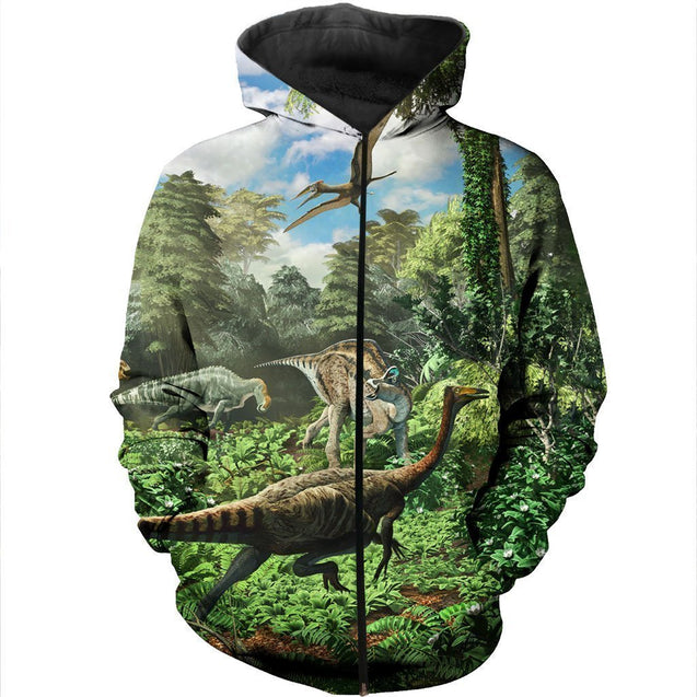 3D All Over Printed Dinosaurs Shirts and Shorts-3D All Over Printed Clothes-HP Arts-Zipped Hoodie-XS-Vibe Cosy™
