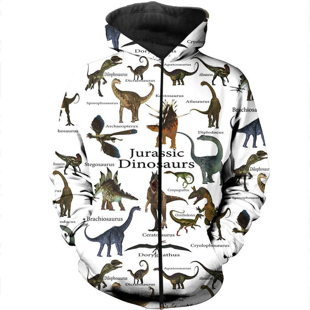 3D All Over Printed Dinosaurs Shirts and Shorts-3D All Over Printed Clothes-HP Arts-Zipped Hoodie-XS-Vibe Cosy™