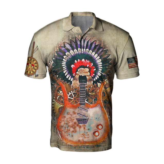 Guitar Native American Over Printed Shirts For Men and Women Pi08082006