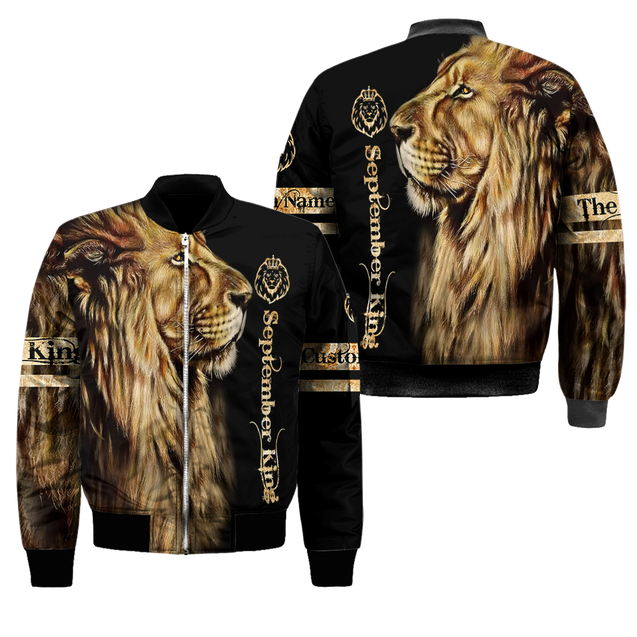 Custom Name September King Lion  3D All Over Printed Unisex Shirts