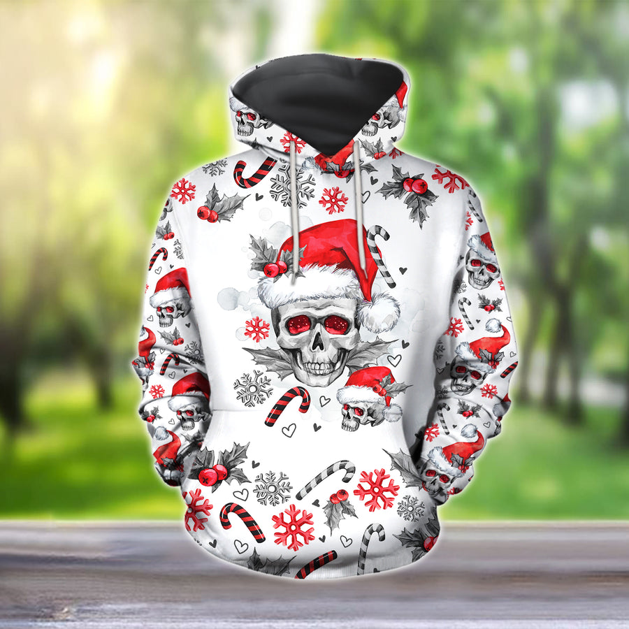 Christmas Skulls Combo Hoodie And Legging Outfit For Women Pi12092001