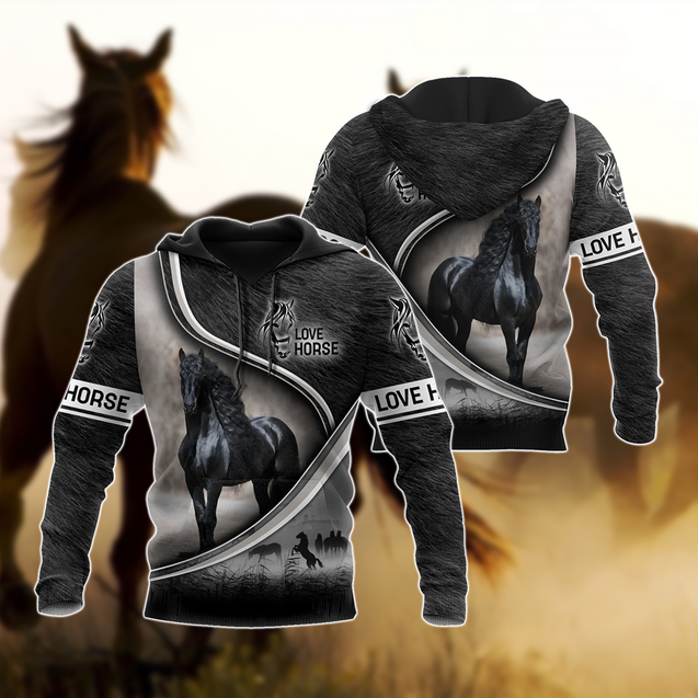 Black Horse 3D All Over Printed Shirts VP07102001