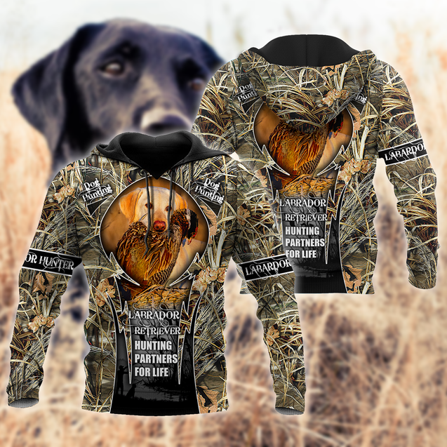 Hunting Labrador 3D Over Printed Unisex Deluxe Hoodie ML