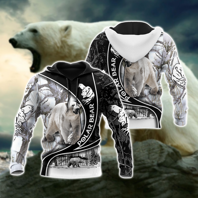 All Over Printed Polar Bear Hoodie VP03102001-MEI