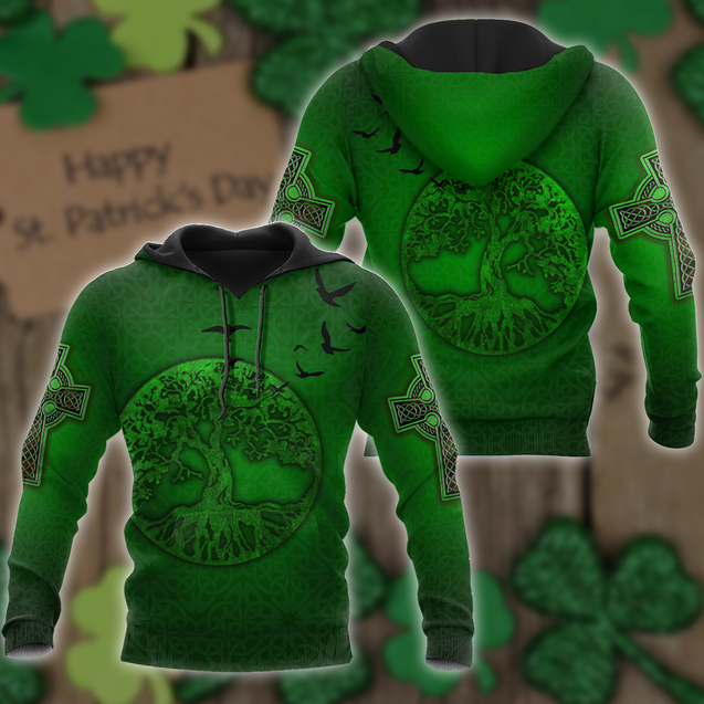 Premium Unisex Hoodie Irish St.Patrick Tree Of Life ML