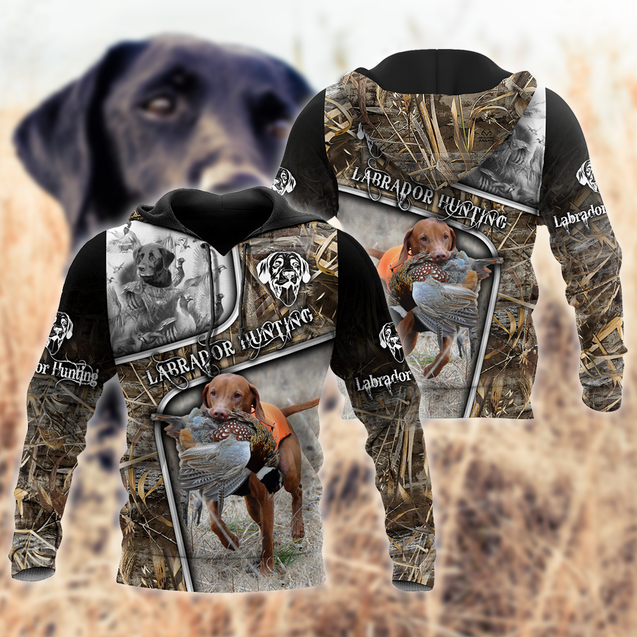 Labrador Hunting 3D Over Printed Unisex Deluxe Hoodie ML