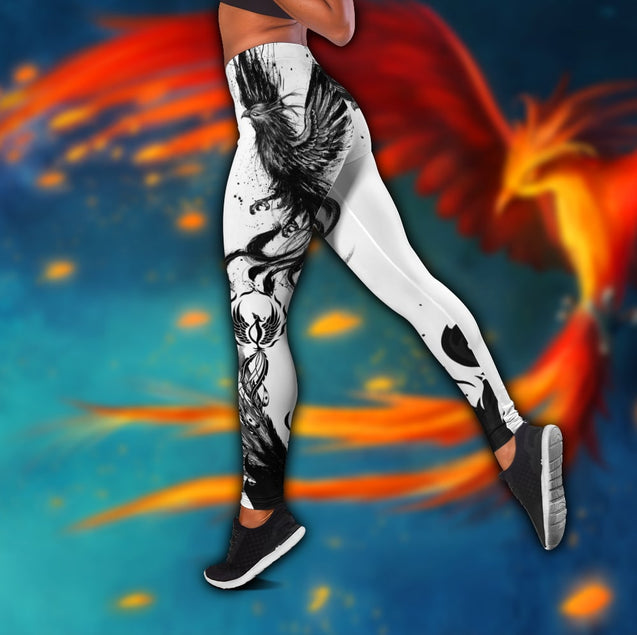 Beautiful Phoenix Tattoo Combo Hoodie And Legging Outfit For Women AM102005