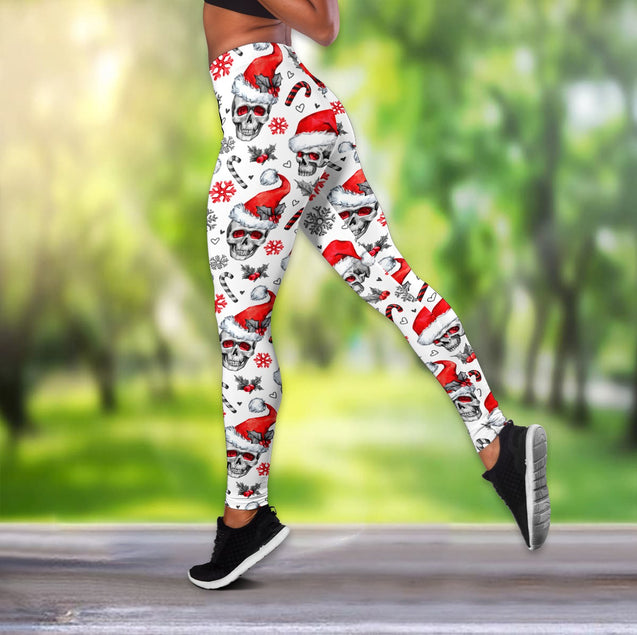 Christmas Skulls Combo Hoodie And Legging Outfit For Women Pi12092001